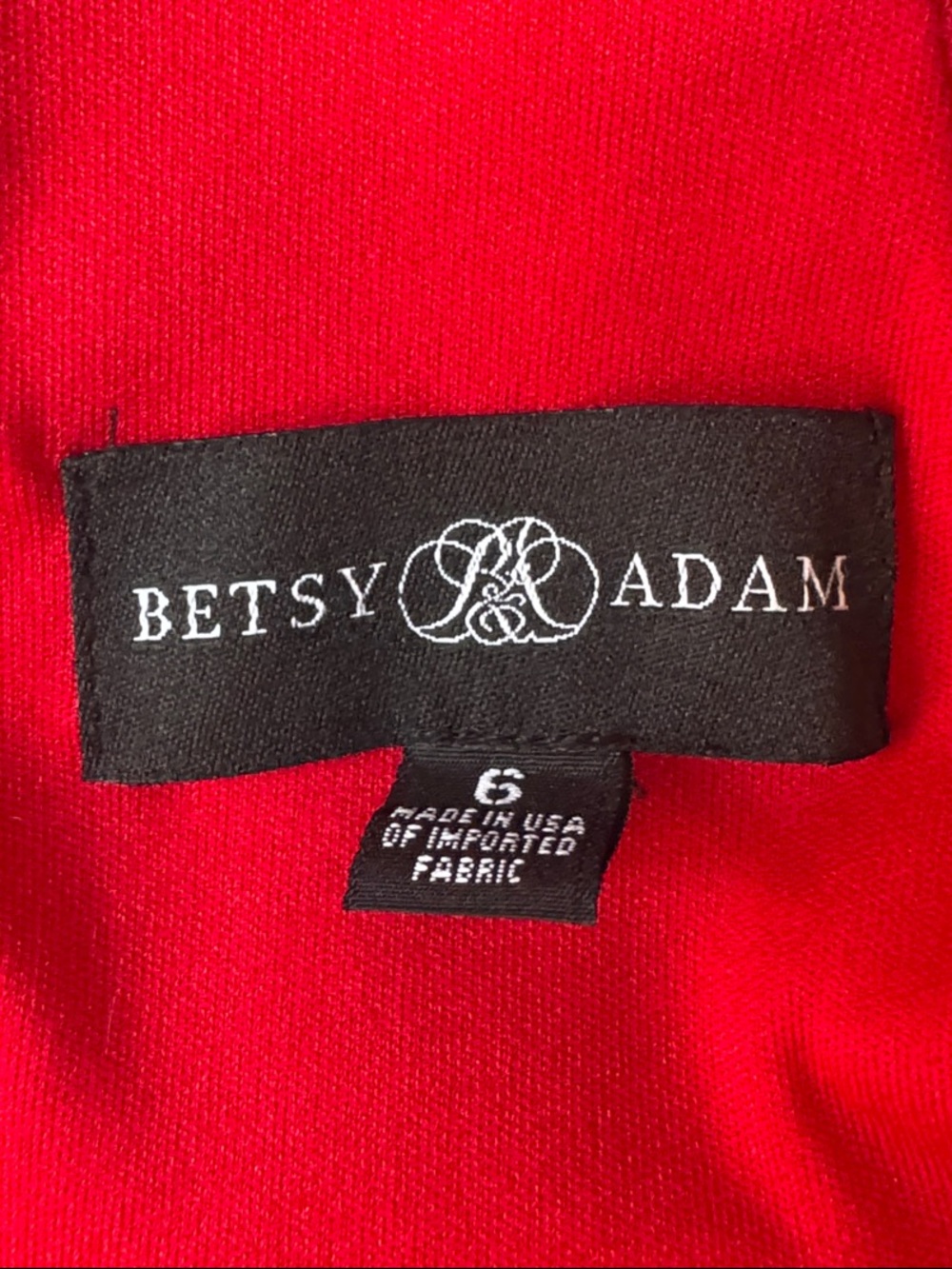 Betsey & Adam Long Red Ruffle Halter Gown - Picture 2 of 8